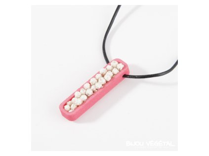 Živé šperky - Náhrdelník Jardiniere růžový s trvalými bílými květy