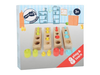 small foot Drevené vkladacie závažia farebné