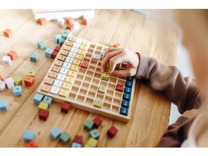 small foot Drevená vzdelávacia tabuľka násobilka