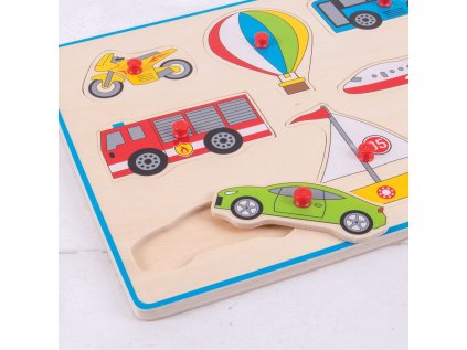 Bigjigs Toys Vkladacie puzzle dopravné prostriedky