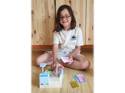 small foot Drevená pokladňa biela