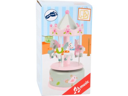 small foot Hracia skrinka Koníčková kolotoč ružový
