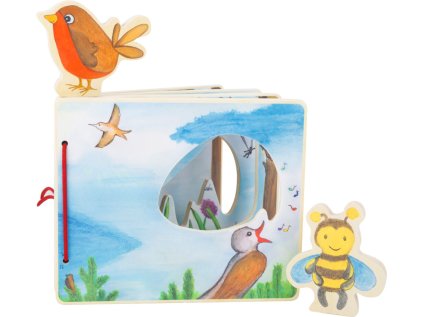 small foot Drevená obrázková knižka s včielkou