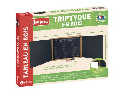 Jeujura Drevená trojkrídlová multifunkčná tabuľa 156x43 cm s príslušenstvom