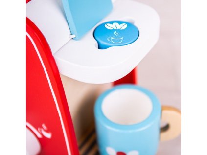 Bigjigs Toys Drevený kávovar červený