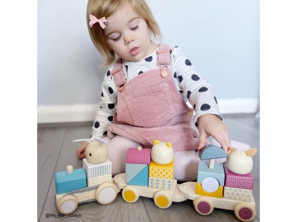 Bigjigs Baby Drevený vláčik so zvieratkami