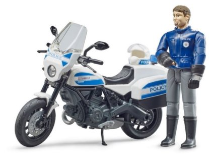 Bruder BWORLD policajný motocykel Ducati Scrambler s jazdcom