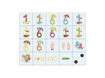 Dino Drevěné kocky Čísla 20 ks