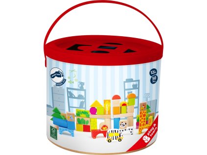 small foot Drevené zoo stavebné kocky 50 ks