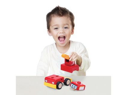 Wonderworld Drevený mini hasičský voz