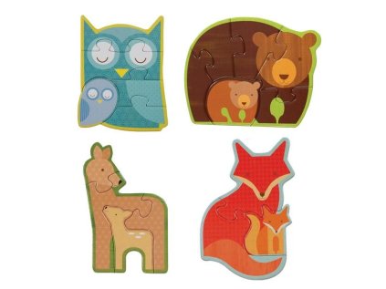 Petit Collage Prvé puzzle lesné zvieratká - poškodený obal
