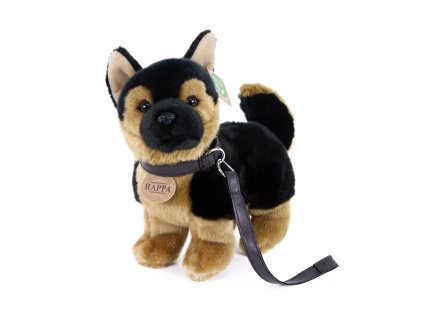 Plyšový pes nemecký ovčiak s vodítkom stojace 23 cm ECO-FRIENDLY