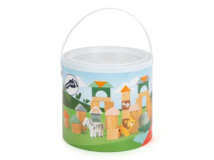 small foot Drevené stavebné kocky Safari 50 ks