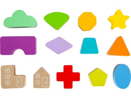 small foot Dúhová vkladacia motorická kocka