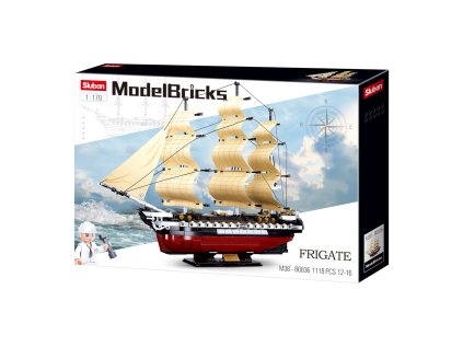 Sluban Model Bricks M38-B0836 Fregata USS Constitution plachtová vojnová loď