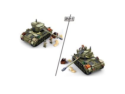 Sluban Army N38-B0860 Střední tank 2v1 a protiletecké dělo