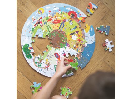 Bigjigs Toys Okrúhle podlahové puzzle Štyri ročné obdobia 50 dielikov