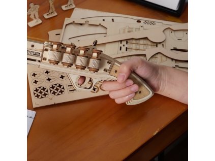 RoboTime 3D drevená mechanická skladačka Brokovnica Terminátor