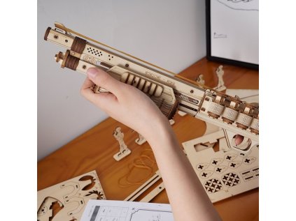 RoboTime 3D drevená mechanická skladačka Brokovnica Terminátor