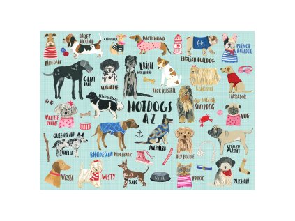 Galison Puzzle Hot dogs A-Z 1000 dielikov