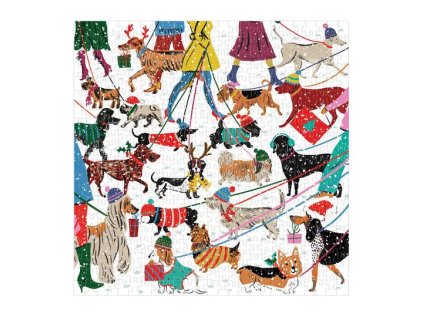 Galison Puzzle Psíci v zime 500 dielikov