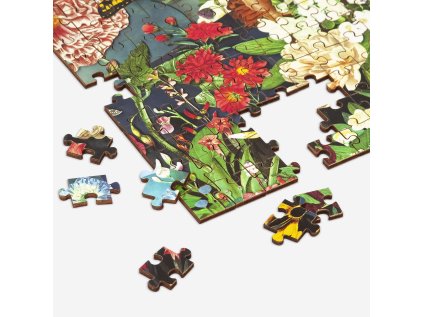 Galison Drevené puzzle záhrada motýľov 144 dielikov