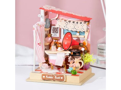 RoboTime 3D drevená skladačka Miniatúra domčeka Bublinkový kúpeľ