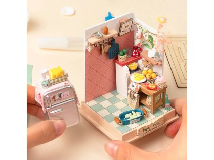 RoboTime 3D drevená skladačka Miniatúra domčeka Kuchyňa plná chutí