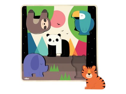 Vilac Vkladacie zvukové puzzle Džungľa