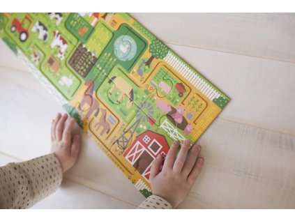 Petit Collage Bludiště a puzzle Farma poškozený obal