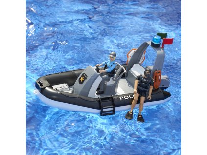 Bruder RAM Policajné auto s člnom a s 2 figúrkamii