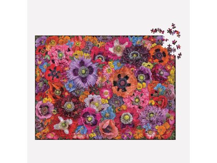 Galison Puzzle Včely medzi kvetmi maku 1000 dielikov