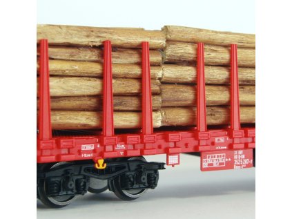 Piko Plošinový vagón Roos-t642 s klanicami a nákladom dreva DB AG V - 54339
