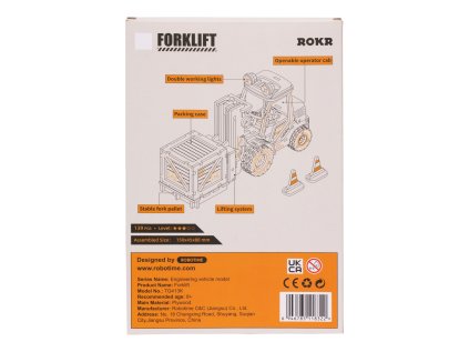 RoboTime 3D drevená mechanická skladačka Vysokozdvižný vozík