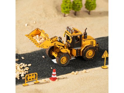 RoboTime 3D drevená mechanická skladačka Nakladač