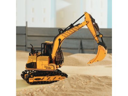 RoboTime 3D drevená mechanická skladačka Bager