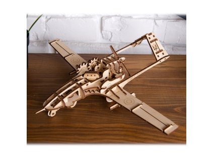 Ugears 3D drevené mechanické puzzle Bojový dron Bayraktar TB2