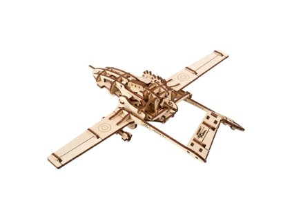 Ugears 3D drevené mechanické puzzle Bojový dron Bayraktar TB2