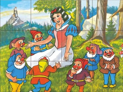 Dino Drevené kocky Snehulienka 12 kociek