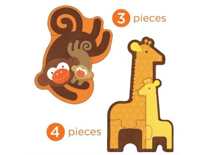 Petit Collage První puzzle mláďata safari - poškozený obal