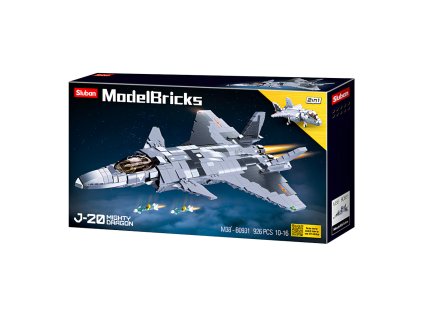 Sluban Model Bricks M38-B0931 Stíhacie lietadlo Chengdu J-20