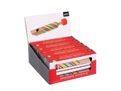 Petit Collage Drevená veľká píšťalka s prúžkami