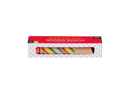 Petit Collage Drevená veľká píšťalka s prúžkami
