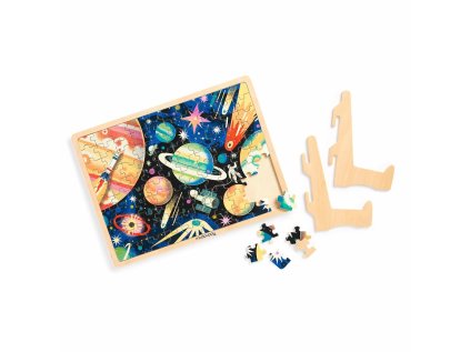Mudpuppy Drevené puzzle Vesmírna misia 100 dielikov