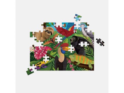 Mudpuppy Obojstranné puzzle Dažďový prales nad a na zemi 100 dielikov