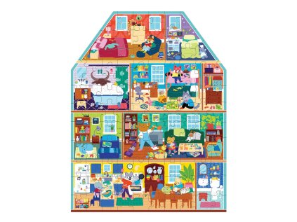 Mudpuppy Môj dom, môj domov - puzzle v tvare domu 100 dielikov