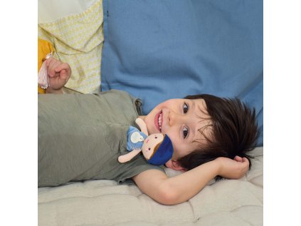 Doudou Jolijou Bábika Eliot 16 cm tmavo modrá