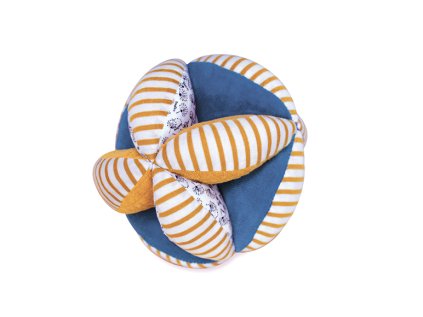 Doudou Textilná aktívna lopta s hrkálkou včielka 15 cm