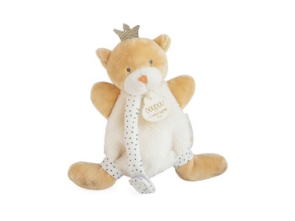 Doudou Darčeková sada - Hračka s úchytom na cumlík medvedík kráľ 15 cm