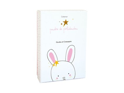 Doudou Darčeková sada - Hračka s úchytom na cumlík králiček 15 cm